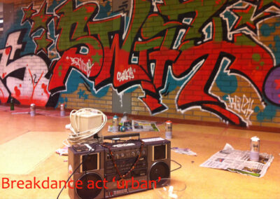 Breakdance act in thema show dans act