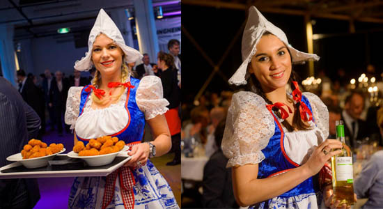 Waitress in typical Dutch outfit