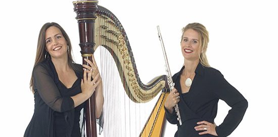 licht klassieke muziek harp fluit duo