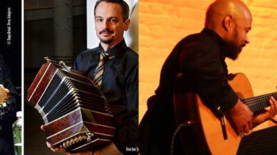 Tango gitarist Kay als duo met diverse uitstekende bandoneonisten