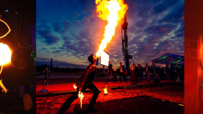 Vuur show vuur spuwen vuur poi fire candles