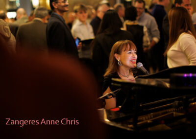 Zangeres Anne Chris zang-piano of band