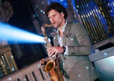 DJ sax duo The Brotherhood dance party music