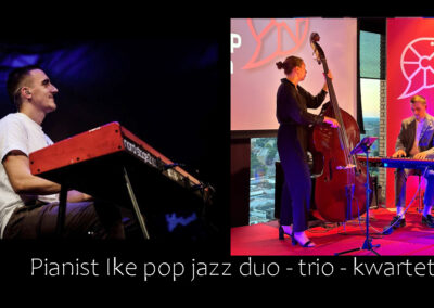 pianist Ike als jazz duo of trio met zangeres of contrabas of bugel
