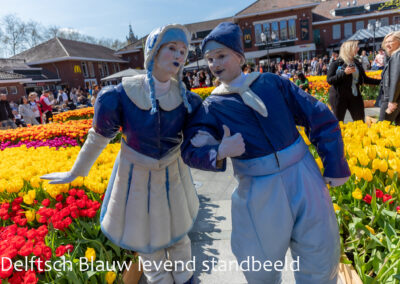Levend standbeeld - interactief, animatie Delftsch blauw - zandmannen