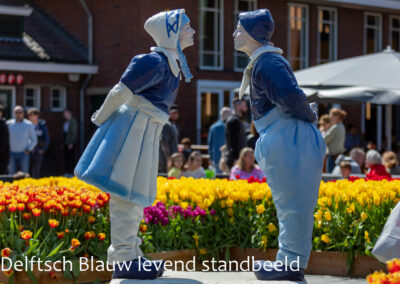 Levend standbeeld - interactief, animatie Delftsch blauw - zandmannen