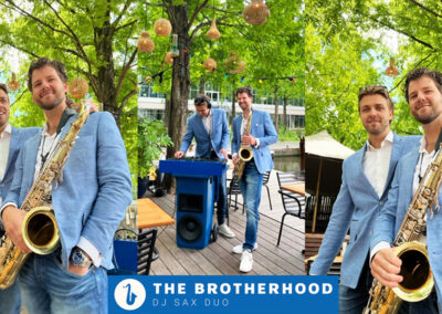 DJ sax duo The Brotherhood lounge, dance background music