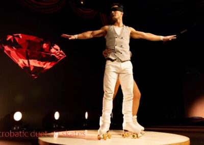 Acrobatic duet on skates wow show