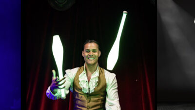 Jongleer LED act, juggler act